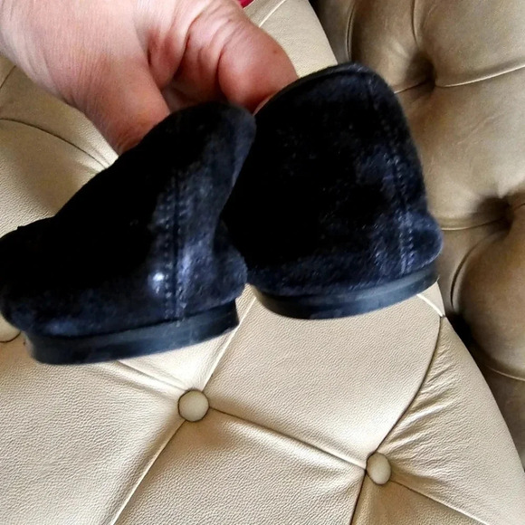 Sam Edelman Felicia Suede Leather Black Ballet Flats Size 10 - Picture 3 of 5